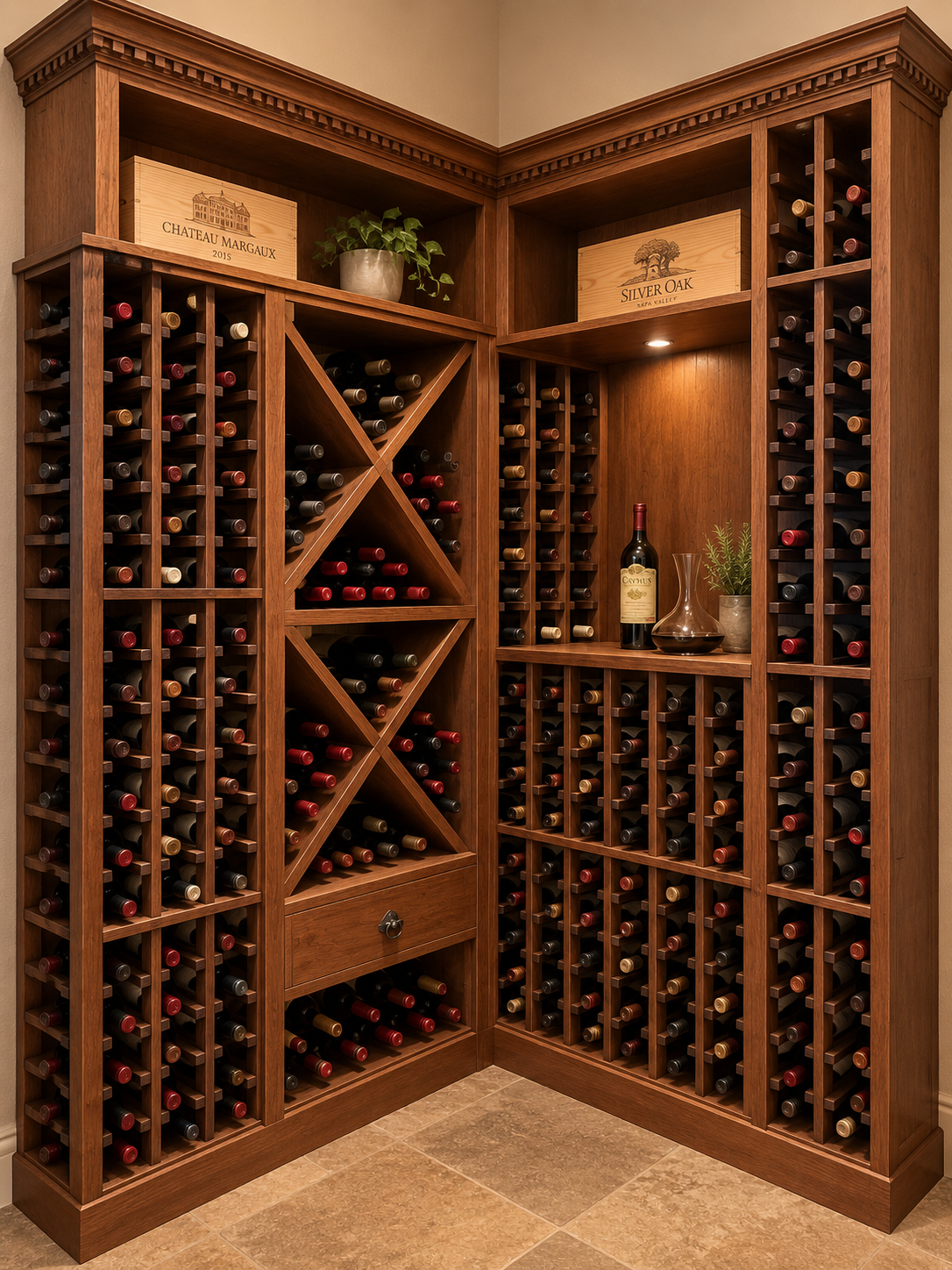 168in Wine Storage Rack System, Two-Piece Set