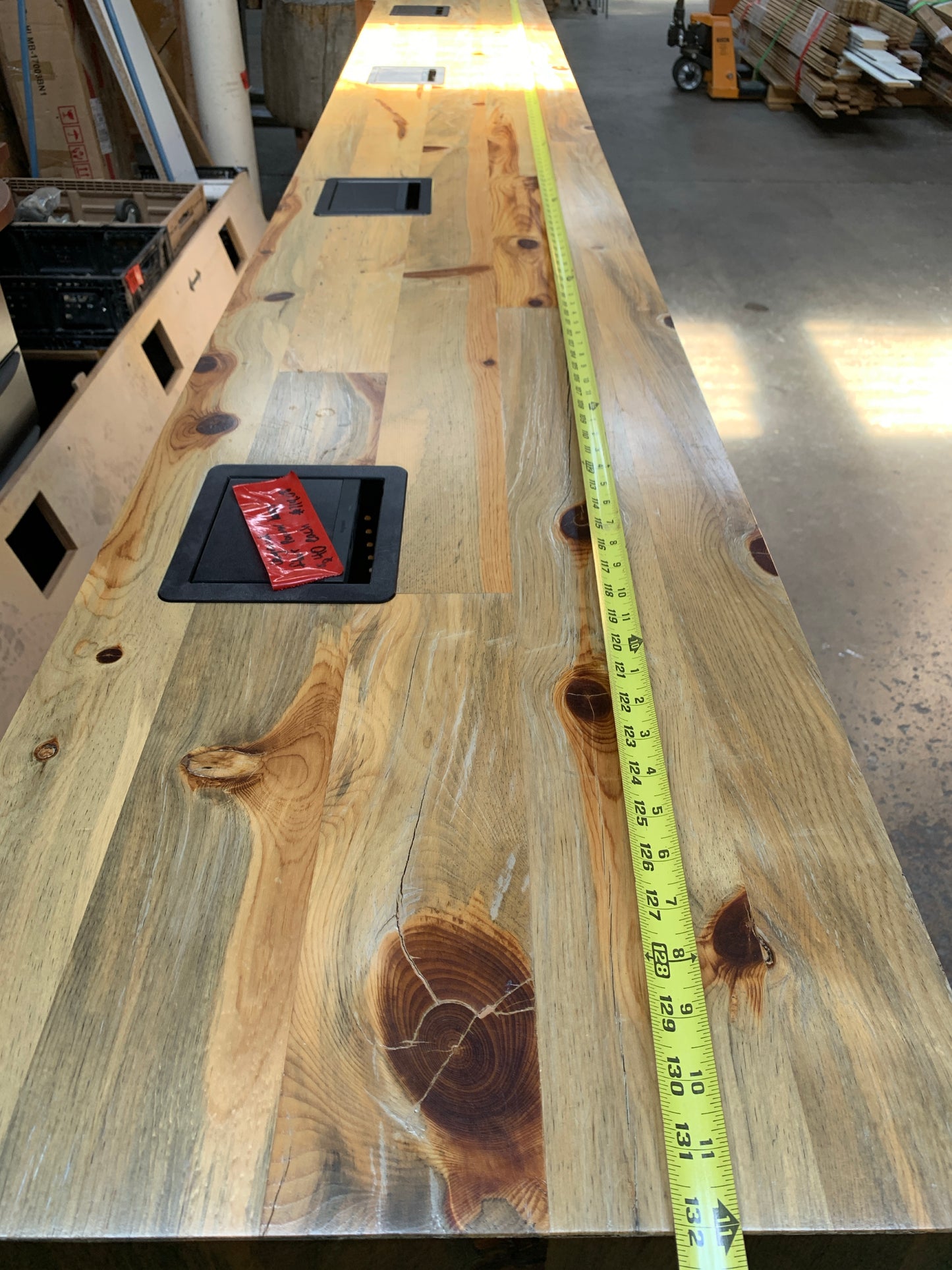 Beetle Kill Pine Counter – 11' x 18" x 36.5" with Power Access 803.02