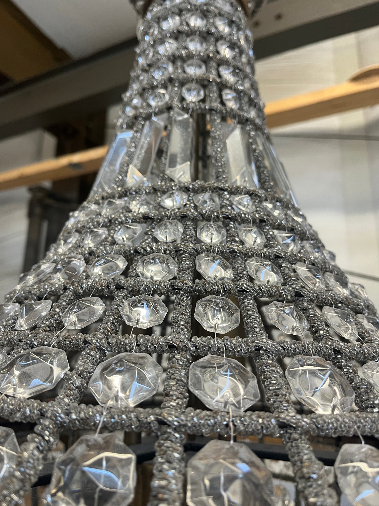 Crystal Beaded Marrakech Chandelier, Gold Finish