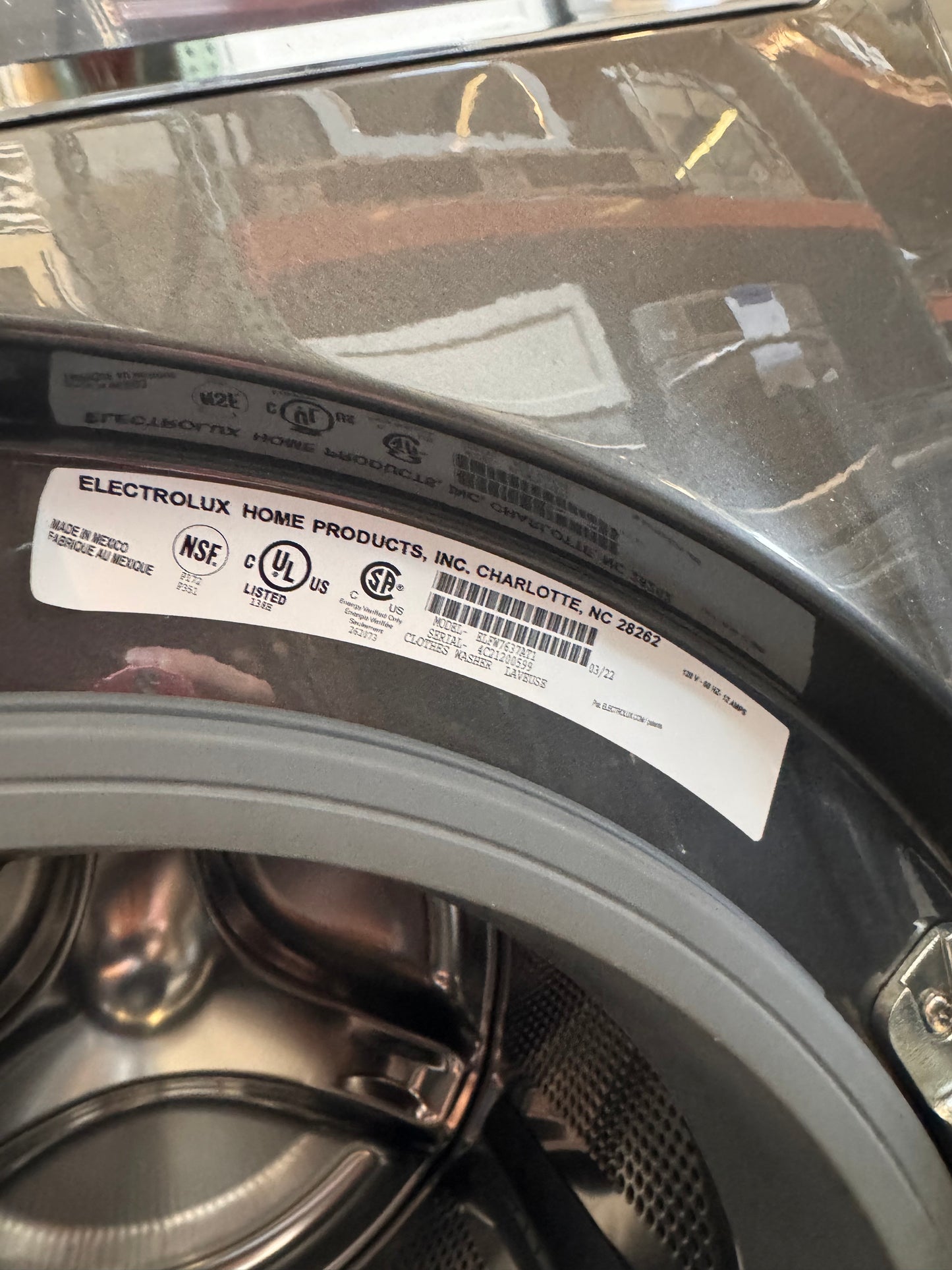27in Electrolux Front Load Washer Dryer Set, Titanium
