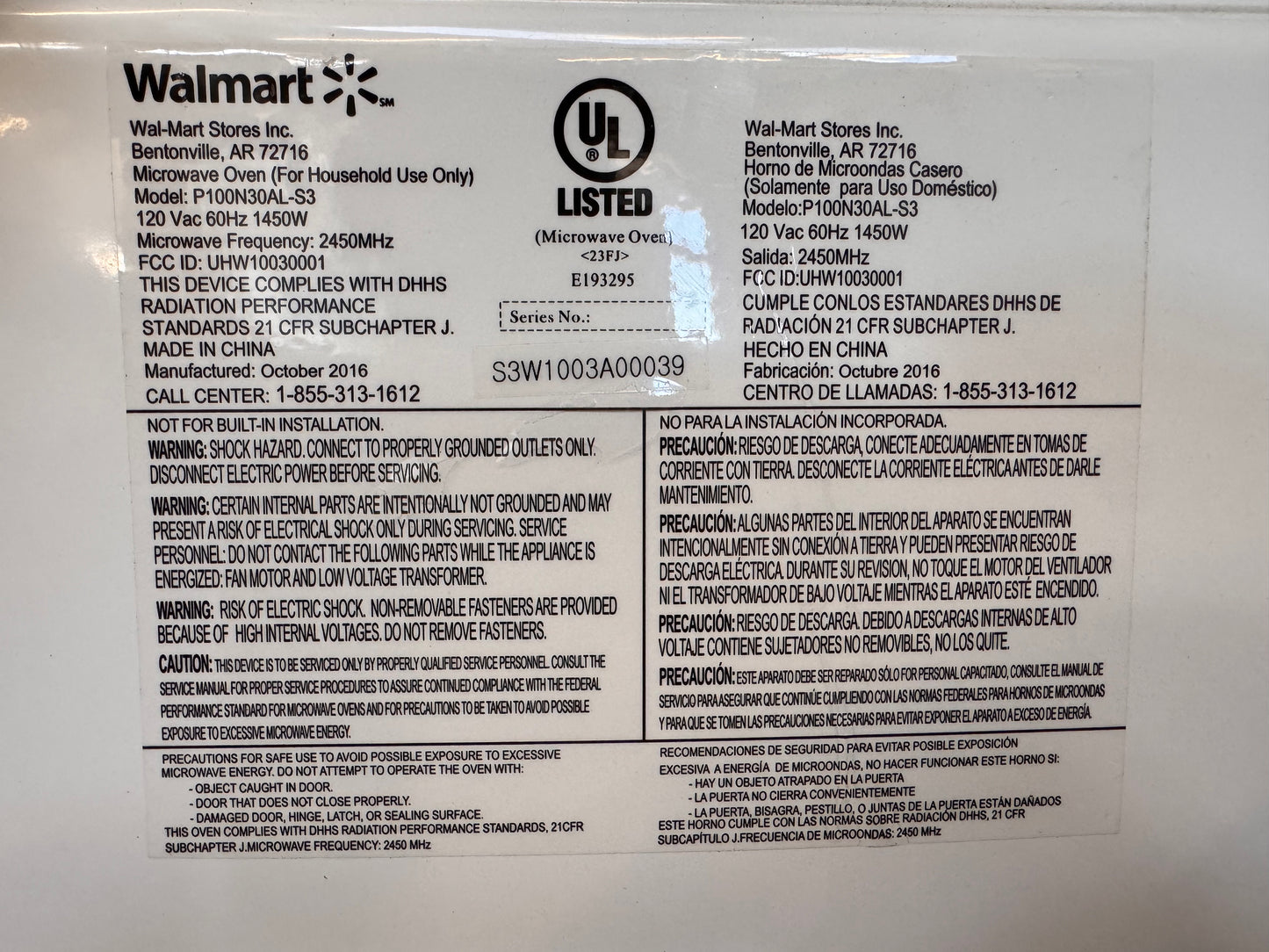 Reclaimed Hamilton Beach Countertop Microwave, White