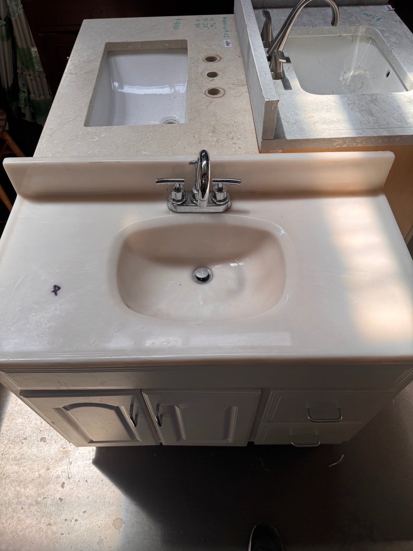 36in Bathroom Vanity, White Painted Finish