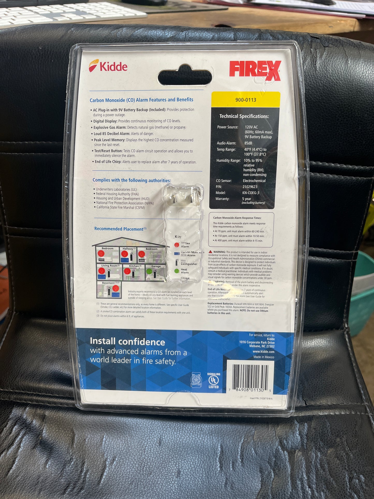 Kidde Firex Gas and Carbon Monoxide Alarm, New in Box