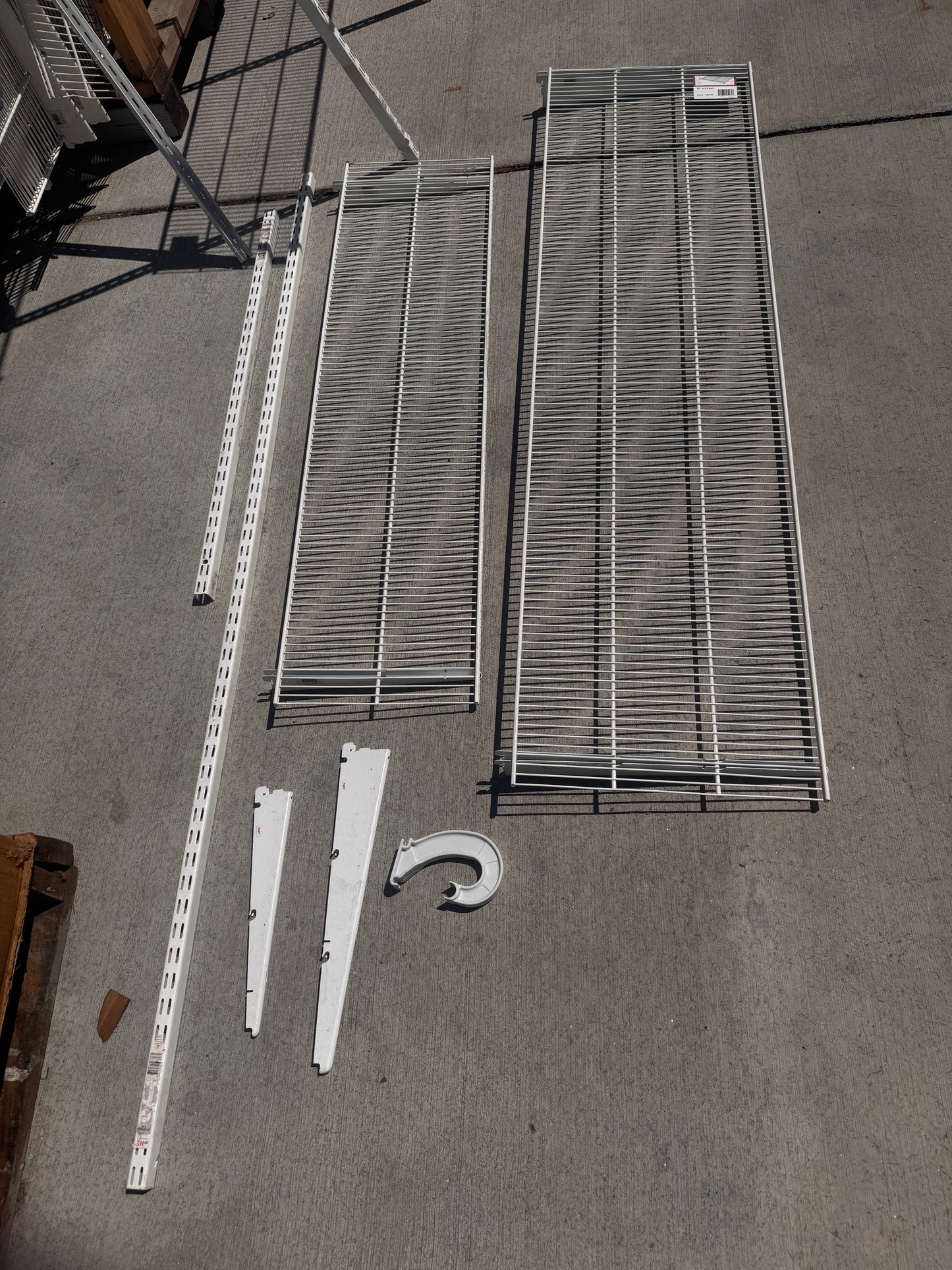 Elfa Wire Shelving Components, White Metal