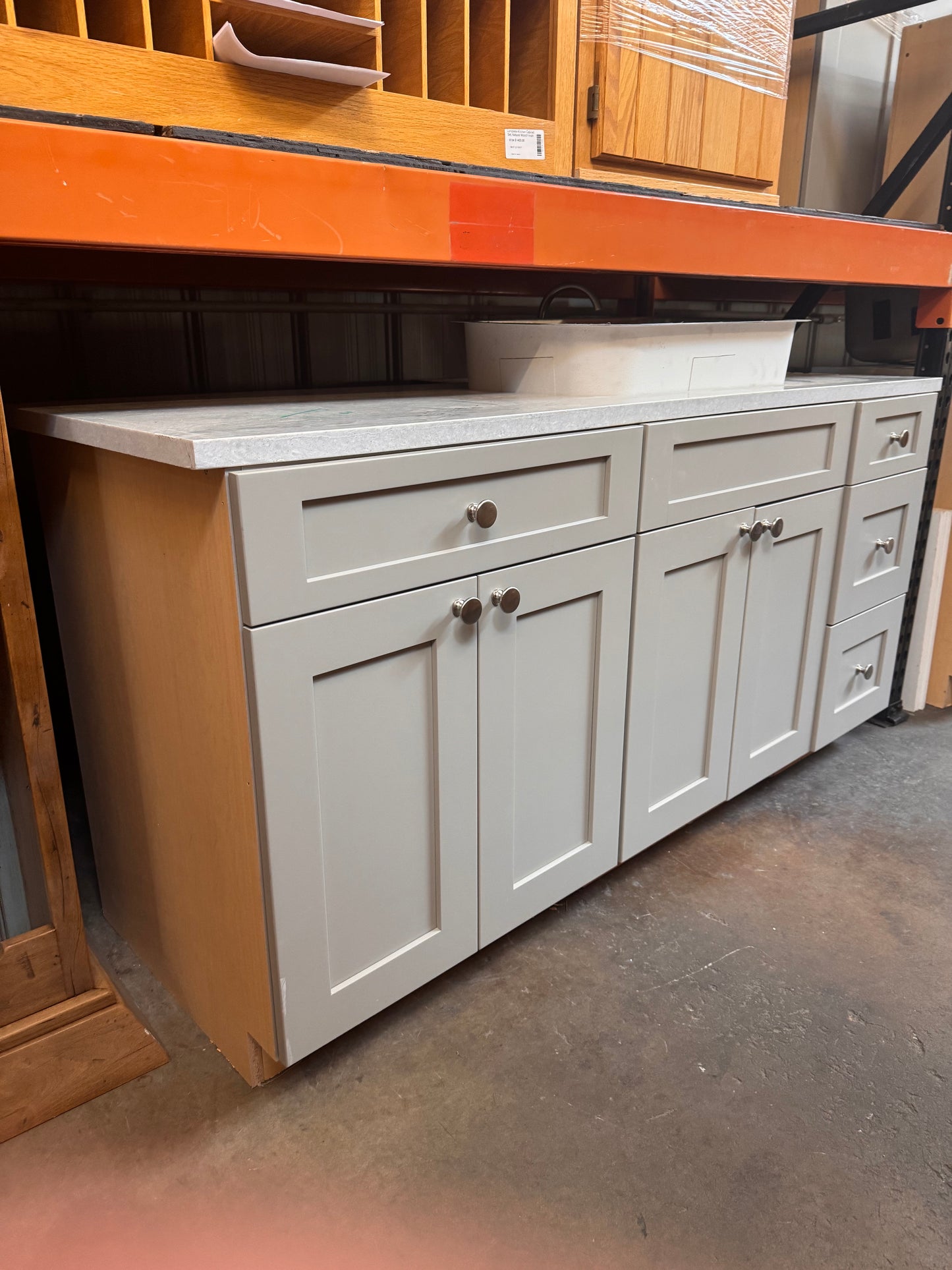 72in Wet Bar Cabinet, Gray Painted Finish