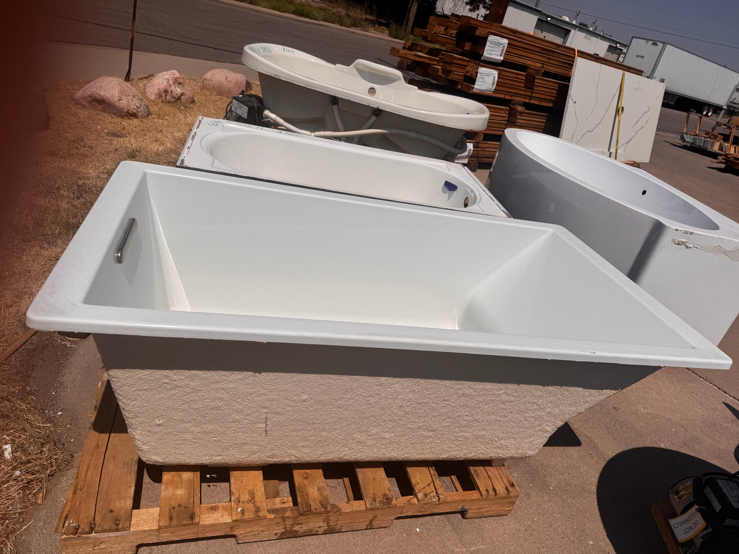 Reclaimed Drop-In Soaking Tub, 66 Inch White