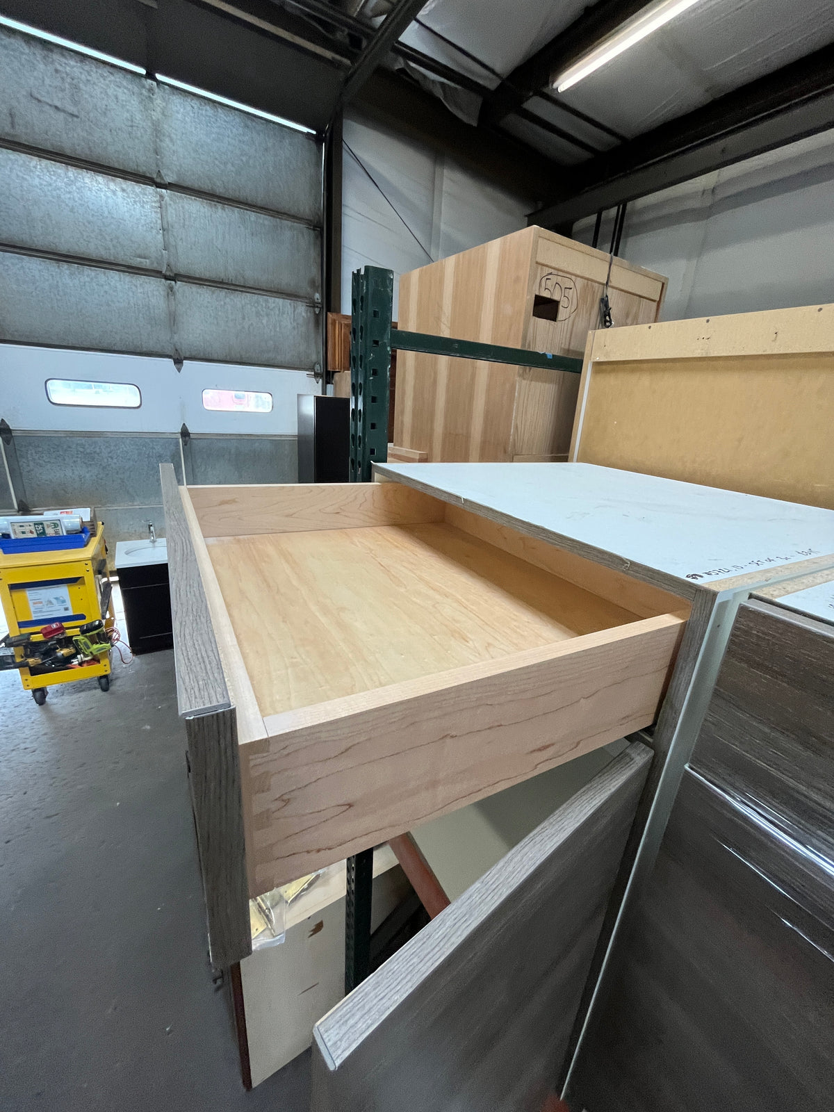 Set of 3 27in Base Cabinet, Gray and White Two-Tone Finish