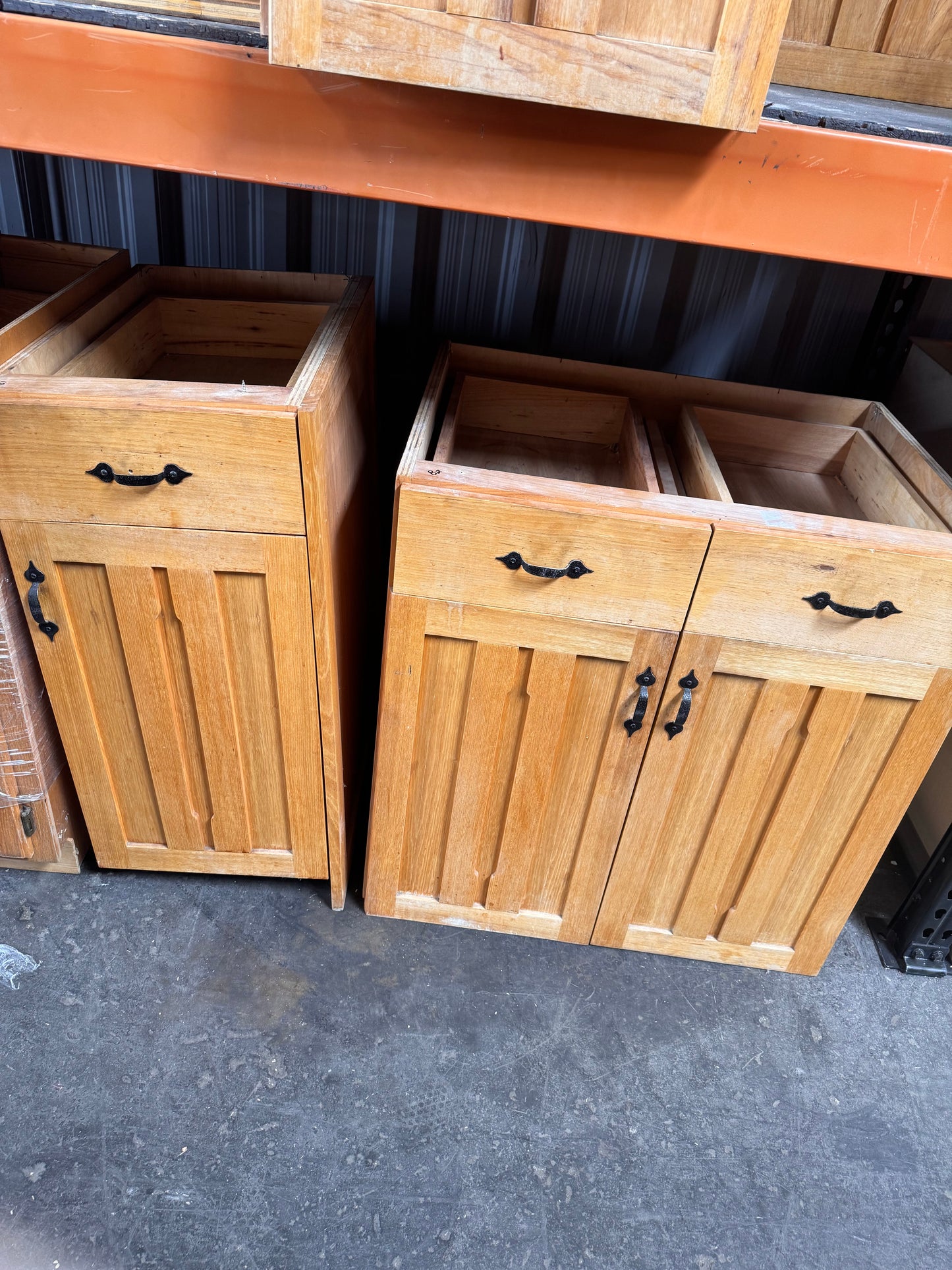 12ft Reclaimed Kitchen Cabinet Set, Blond Oak