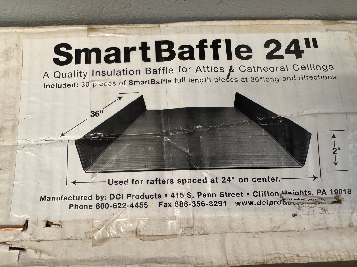 SmartBaffle 24 Inch Attic Insulation Baffles, New, Set of 23