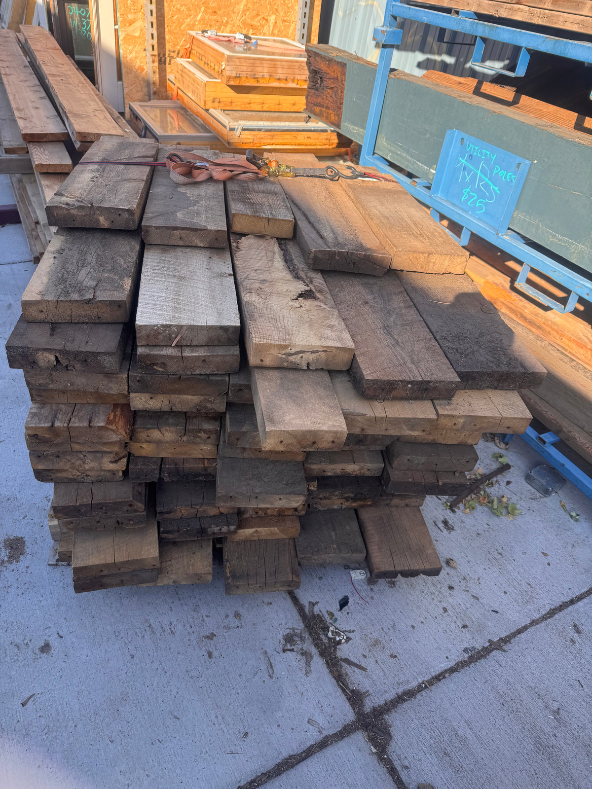 2"×8" Reclaimed Barn Beams, 2ft Length, 75 Boards