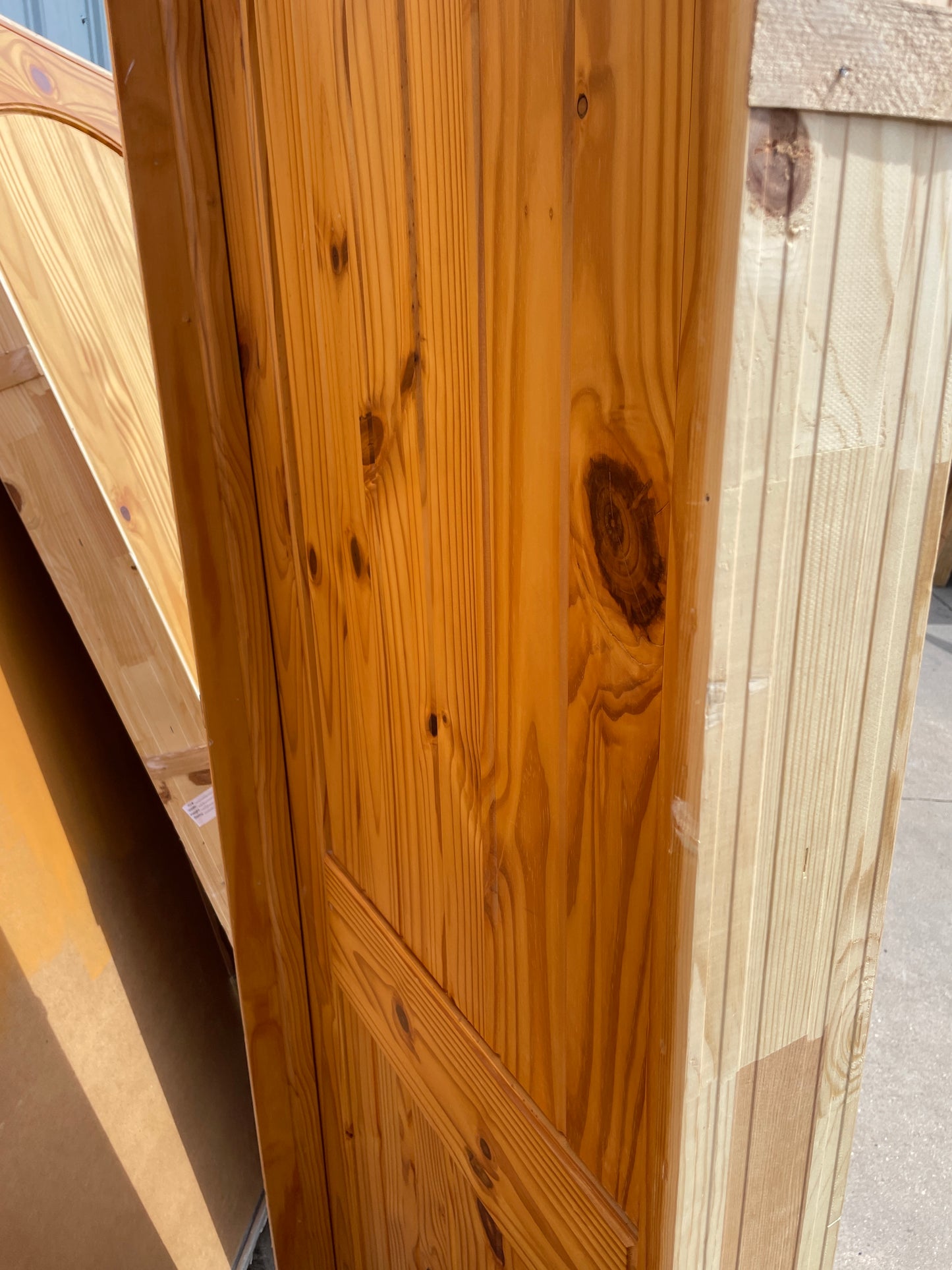 30x80 LHS Interior Reclaimed 2 Panel Prehung Door, Wood Finish