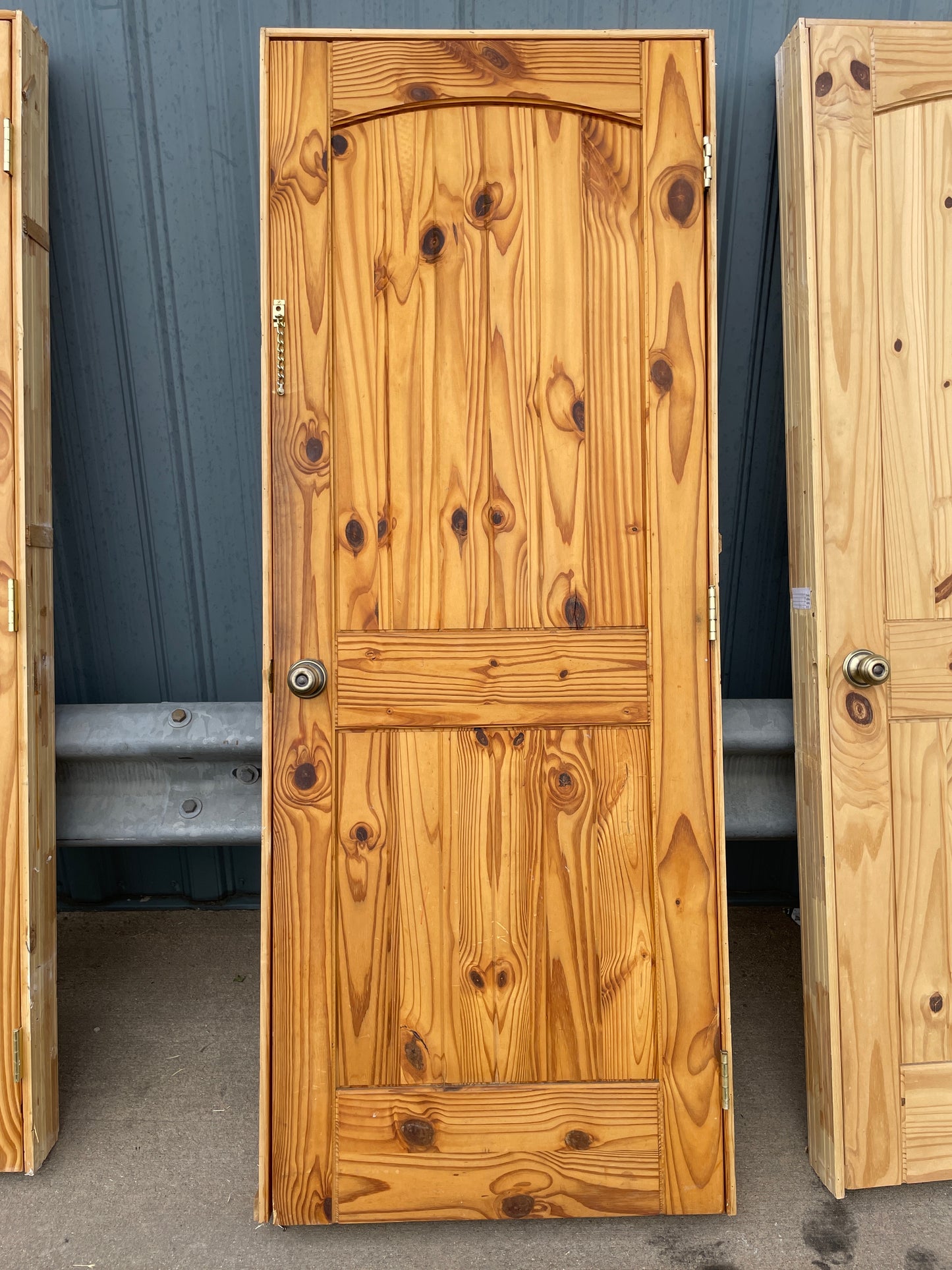 30x80 LHS Interior Reclaimed 2 Panel Prehung Door, Wood Finish