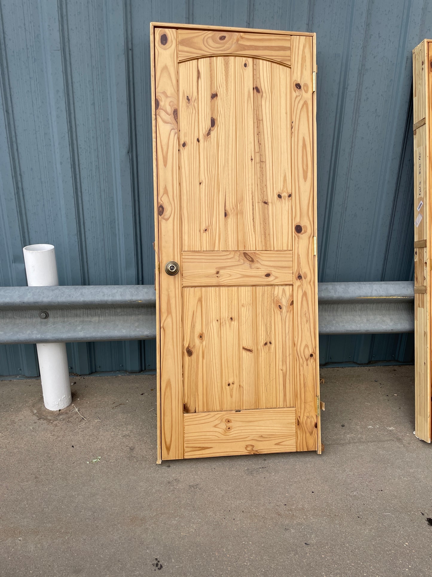 30x80 LHS Interior Reclaimed 2 Panel Prehung Door, Wood Finish