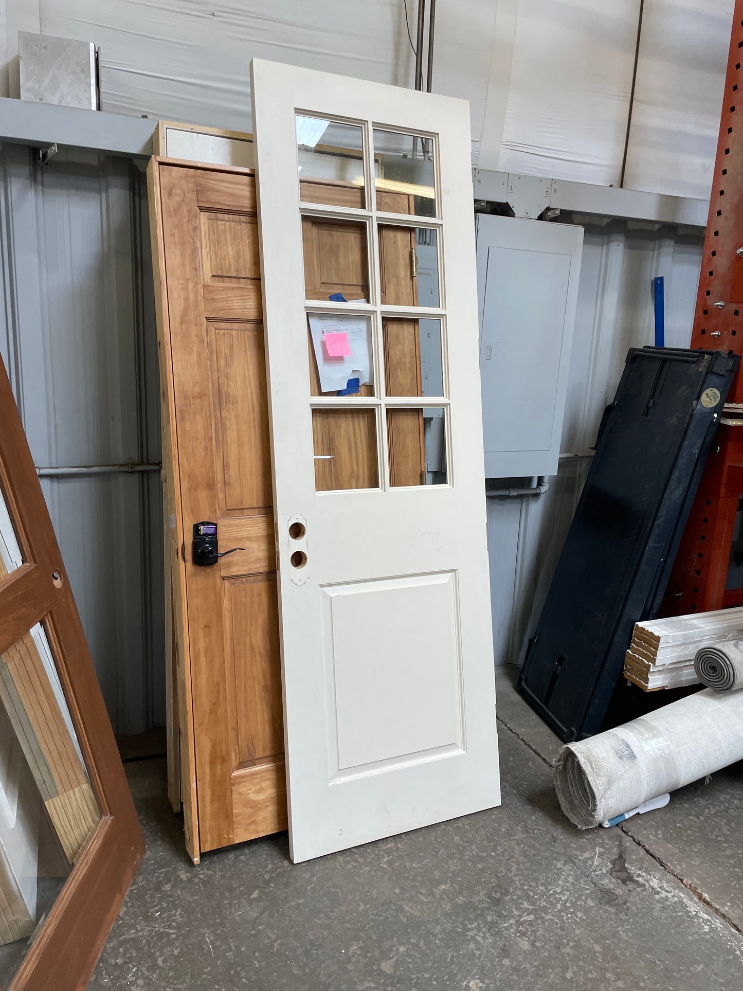 30x96 RHS Exterior Reclaimed Solid 8 Light Slab Door, White