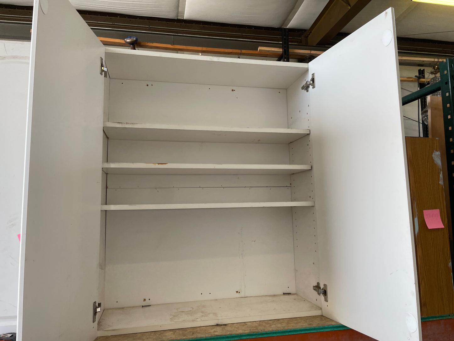 Reclaimed Wall Cabinet, White Painted Finish
