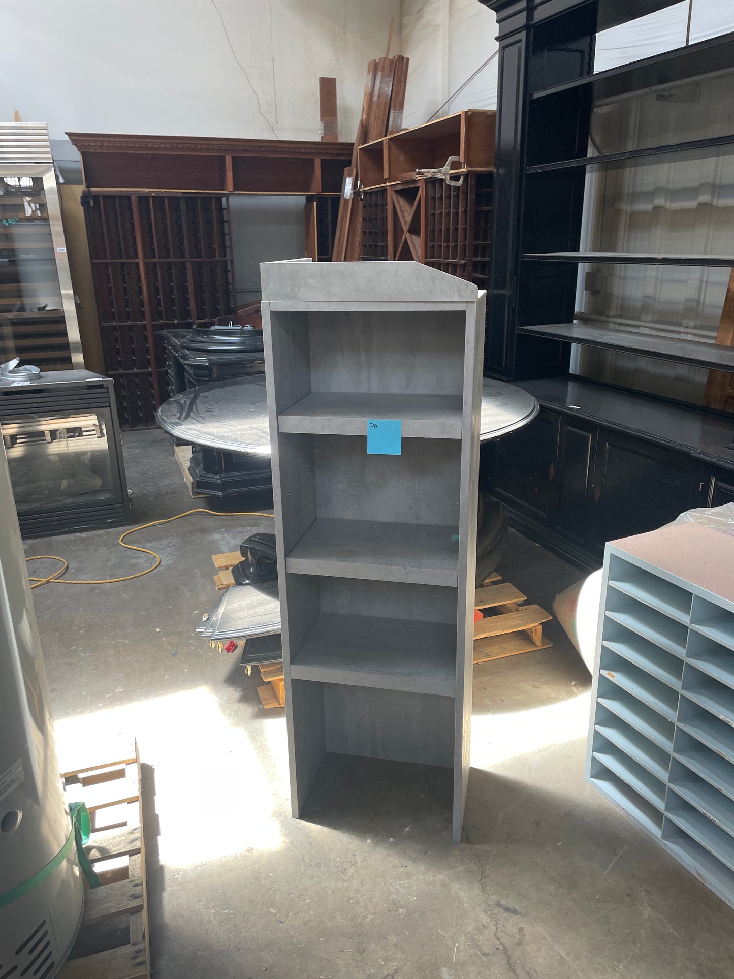 18in Tall Shelf Cabinet, Gray Finish