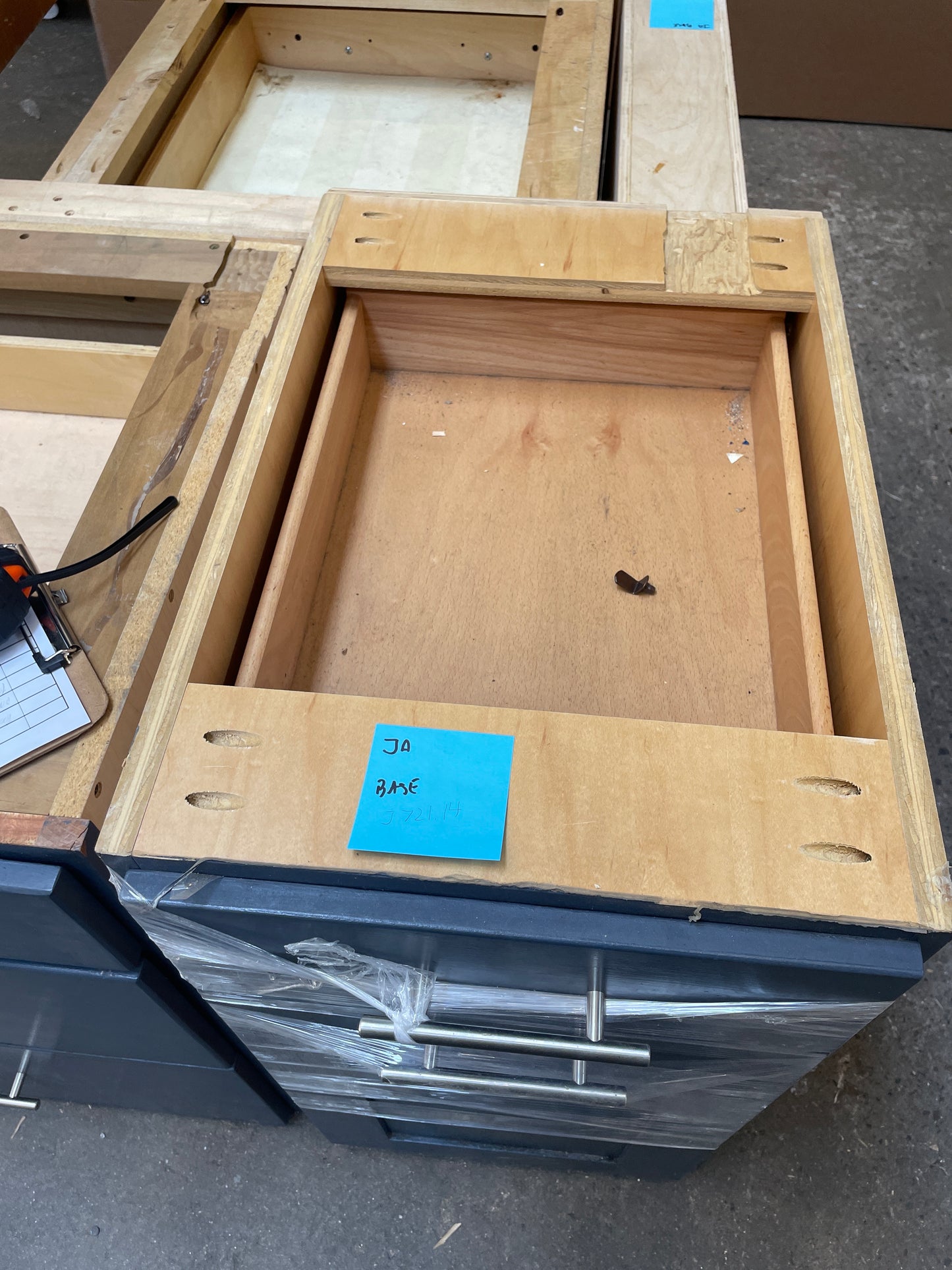 17in Two-Drawer Base Cabinet, Dark Gray Finish