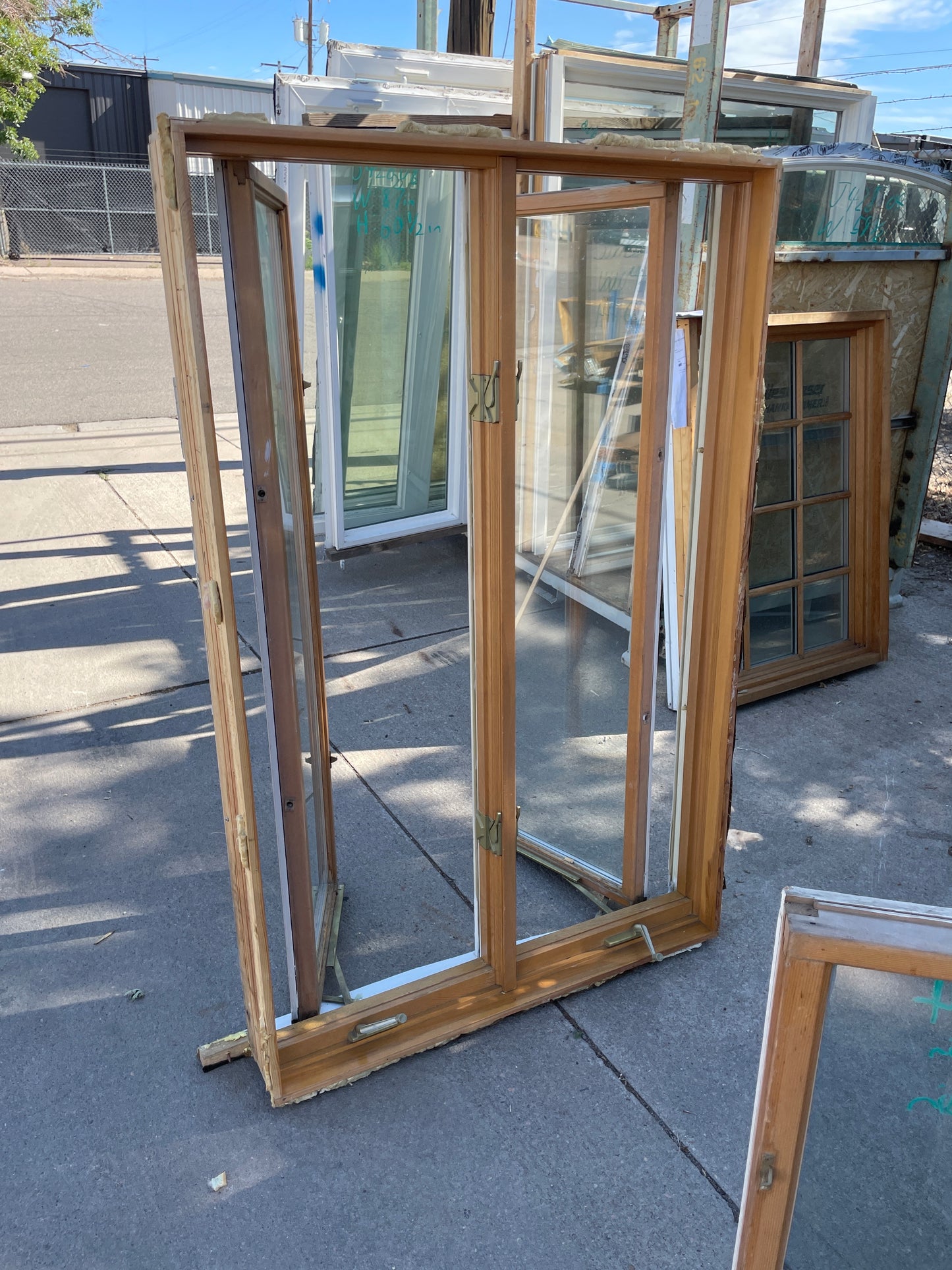 40x62 Reclaimed Casement Wood Window, Natural