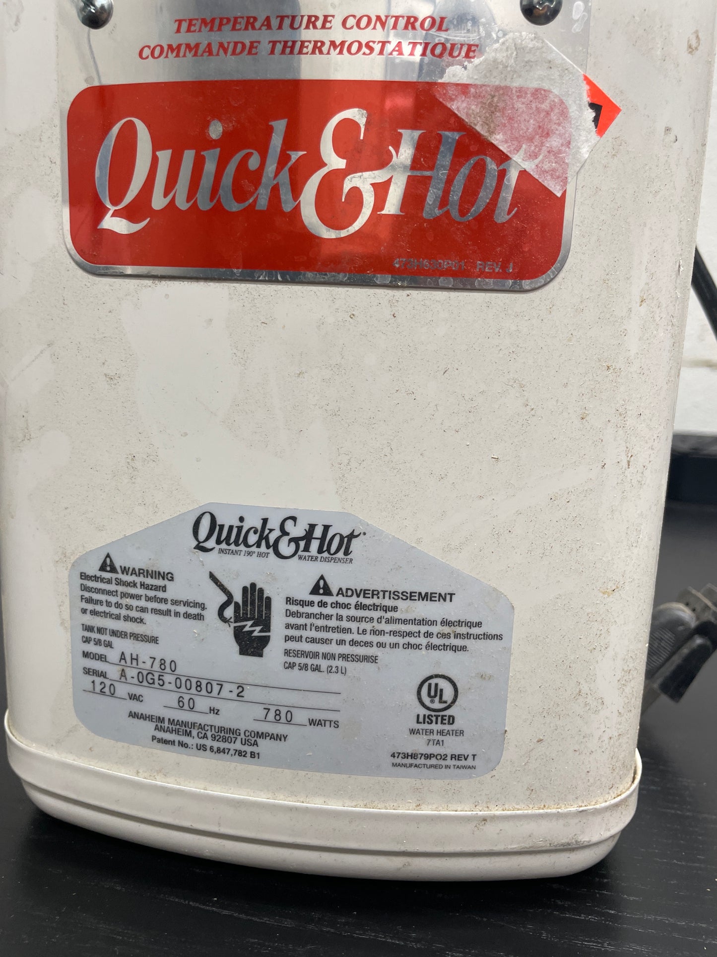 Quick & Hot 2.5 Gallon Instant Water Dispenser, 120V