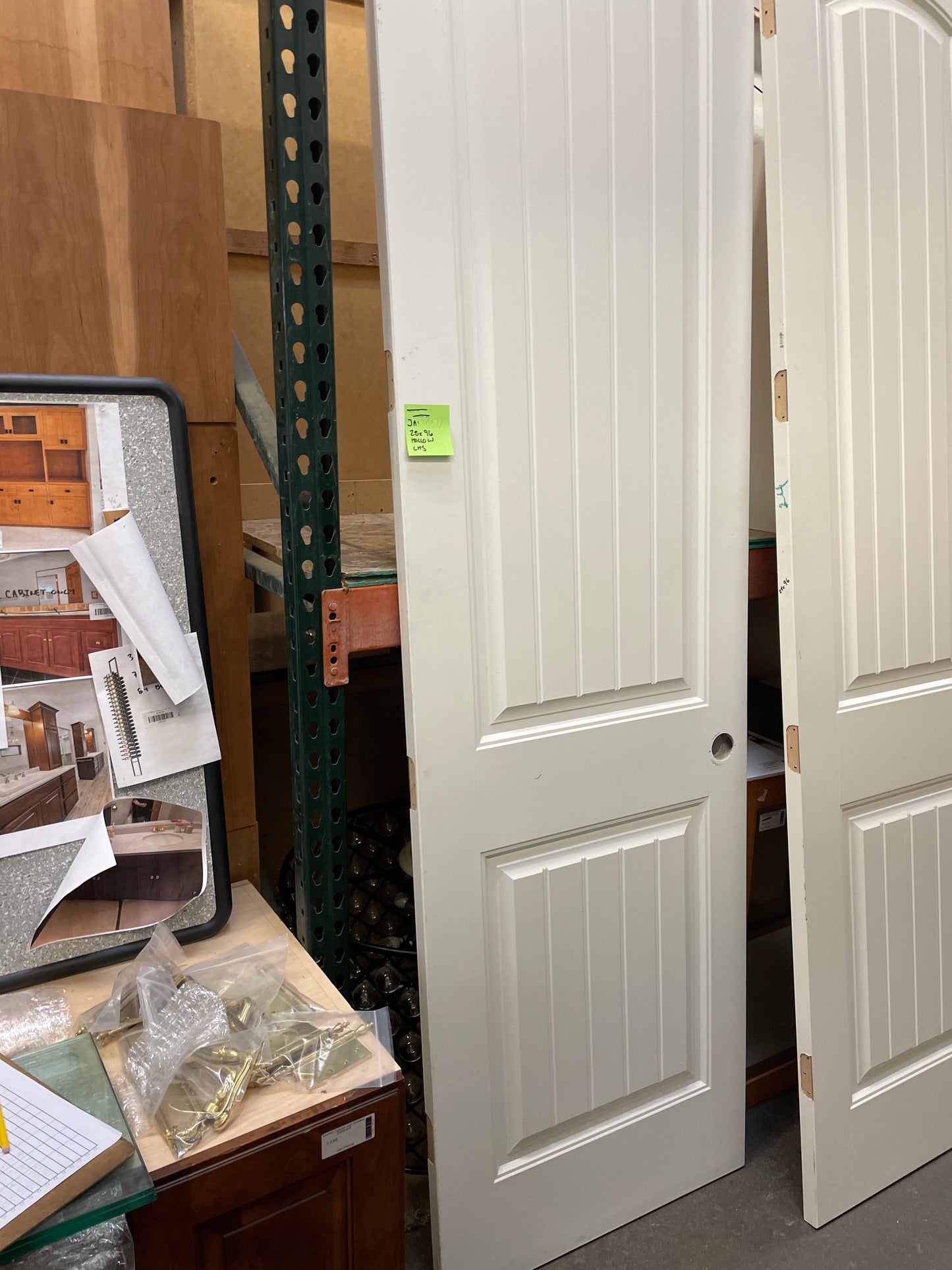 28x96 LHS Interior Hollow 2 Panel Slab Door, White