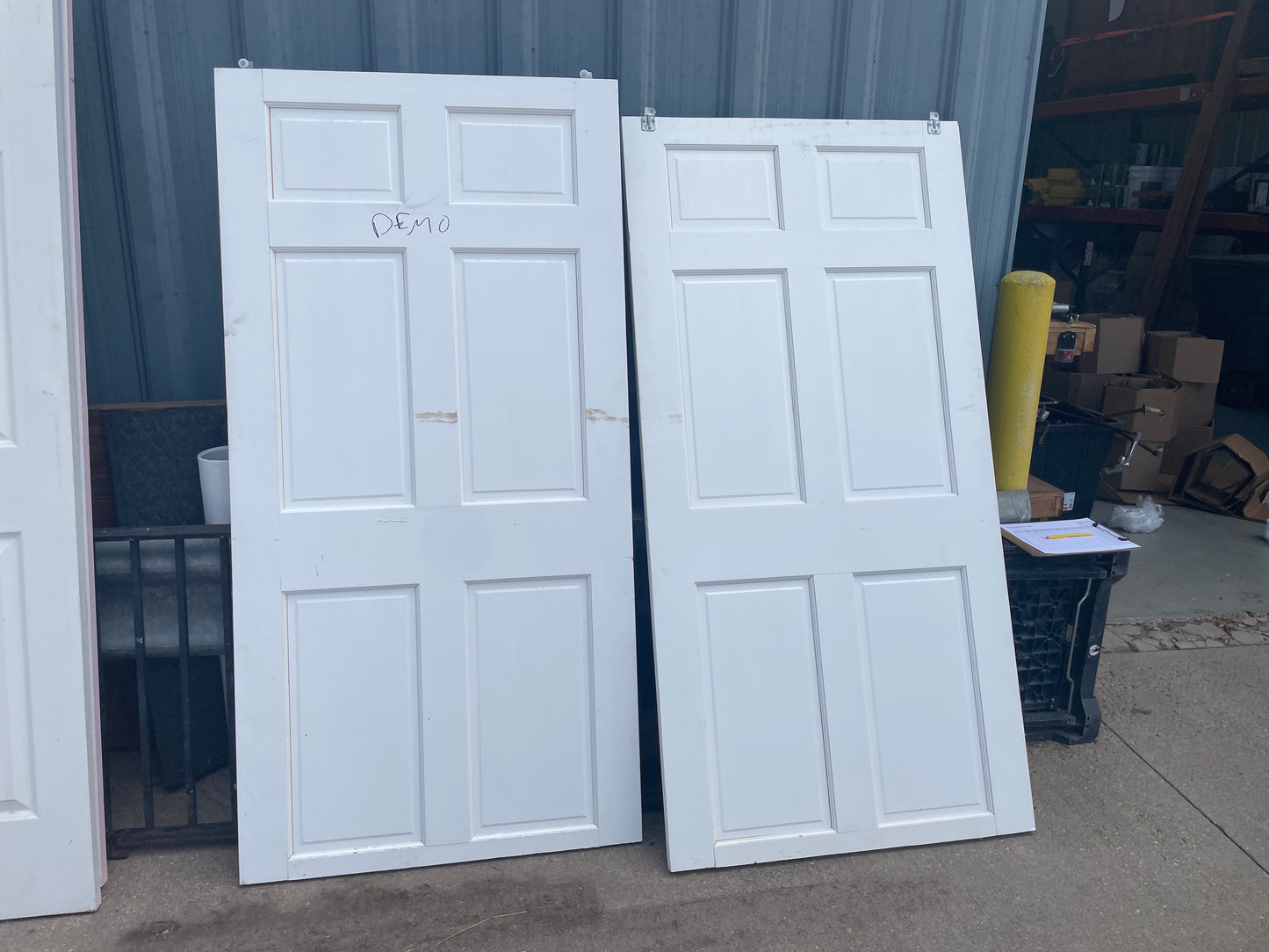 72x72 Interior Hollow 6 Panel Sliding Double Door Pair, White