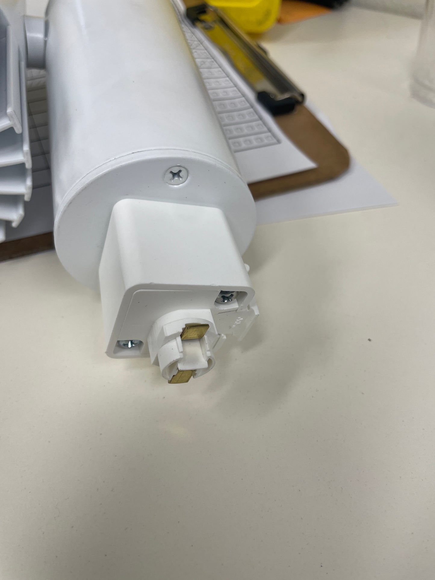 Reclaimed LED Cylinder Spot Light, White Finish
