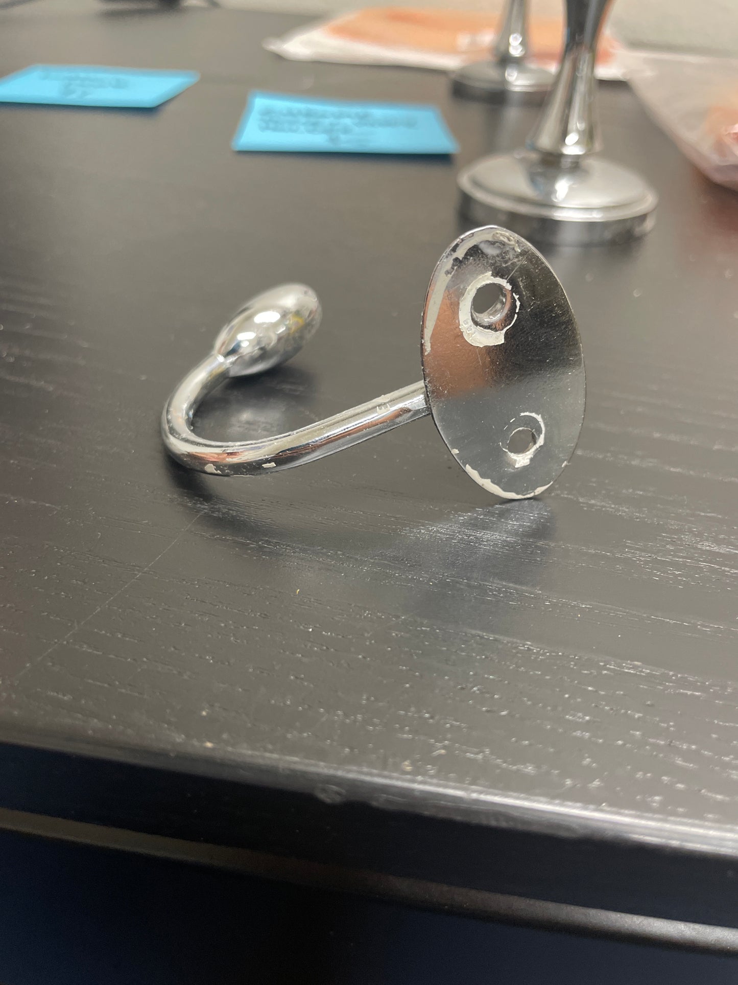 Reclaimed Chrome Wall Hook, Single