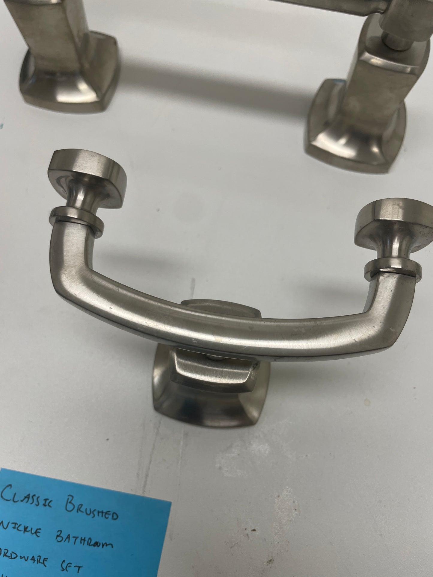 Reclaimed Brushed Nickel Bathroom Hardware Set, 3 Piece