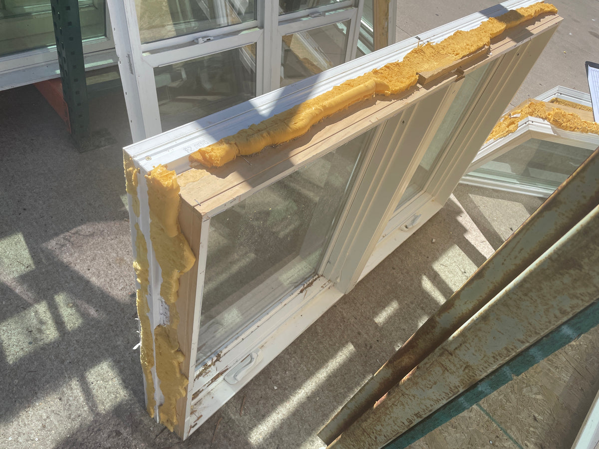 59x36 Reclaimed Casement Wood Window, White