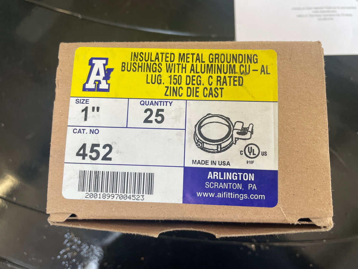 Arlington 452 1 Inch Insulated Metal Grounding Bushings, New