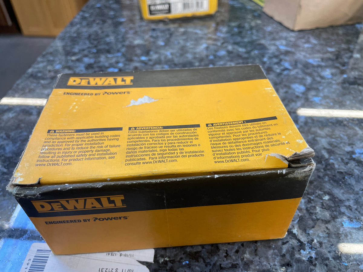 DeWalt Zamac Nailin Mushroom Head Drive Pin Anchors, 1/4" x 1", New