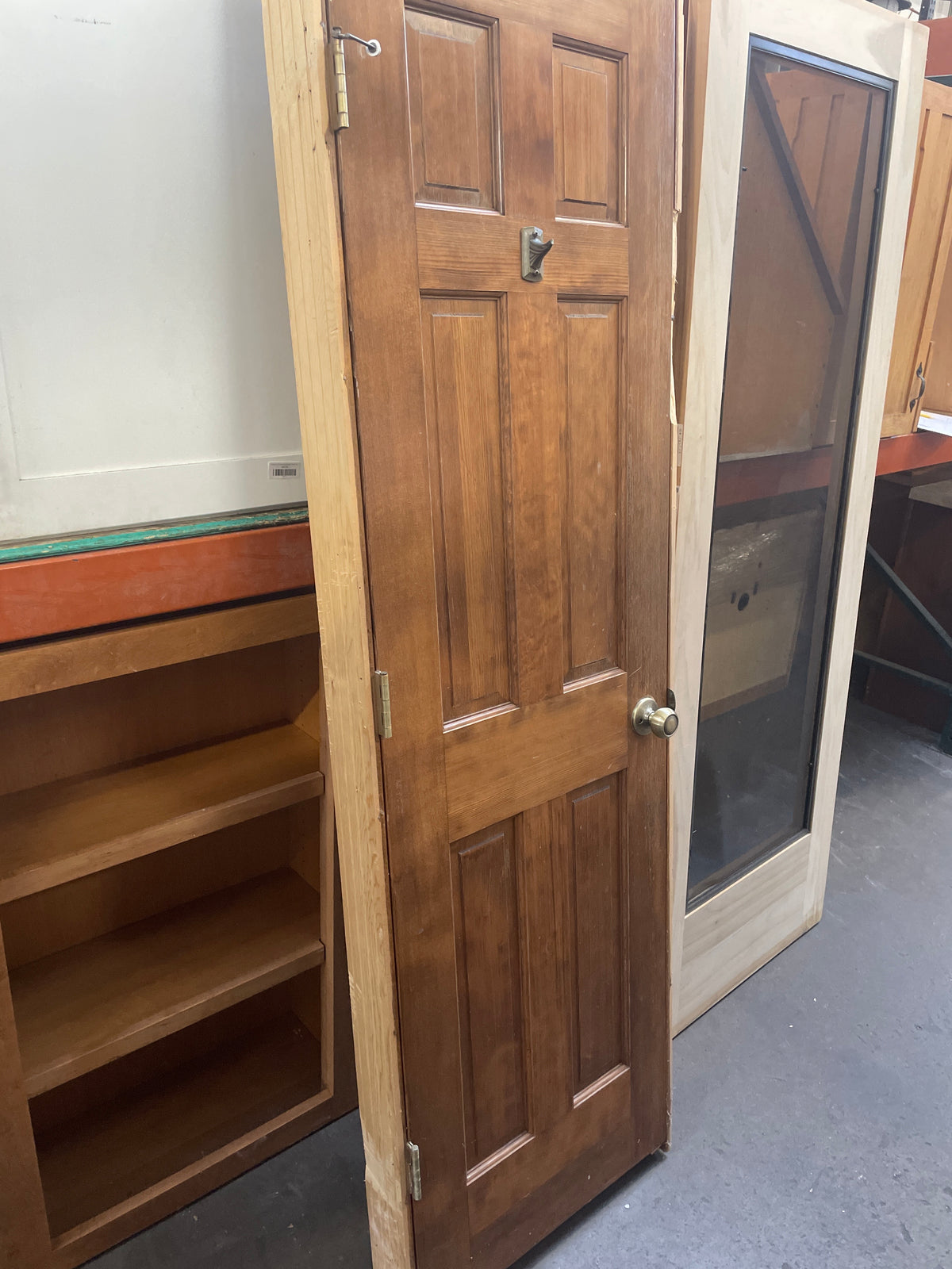 24x80 LHS Interior Solid 6 Panel Prehung, Wood Finish