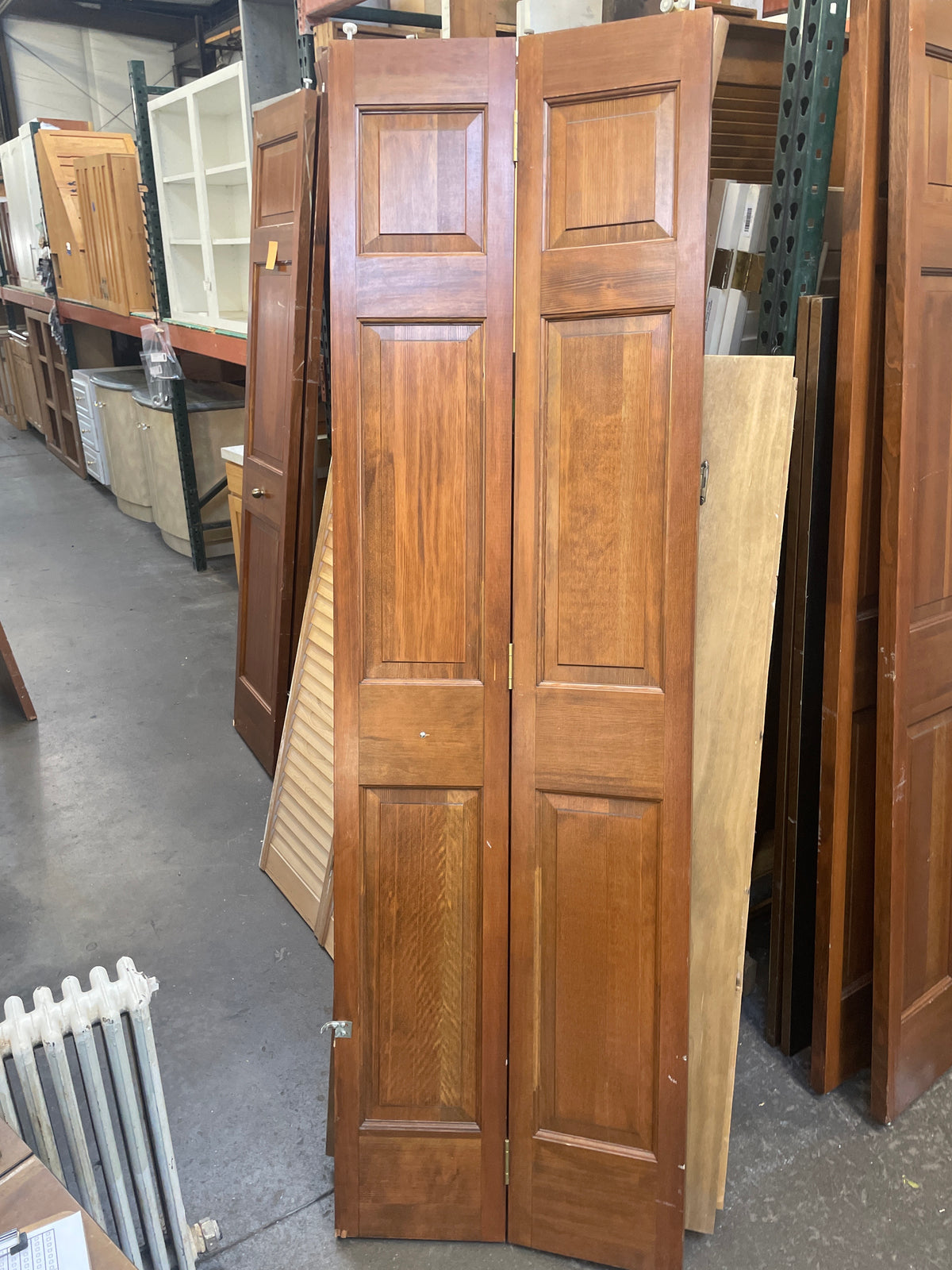 24x78 Interior Solid 6 Panel Bi-Fold Slab, Wood Finish
