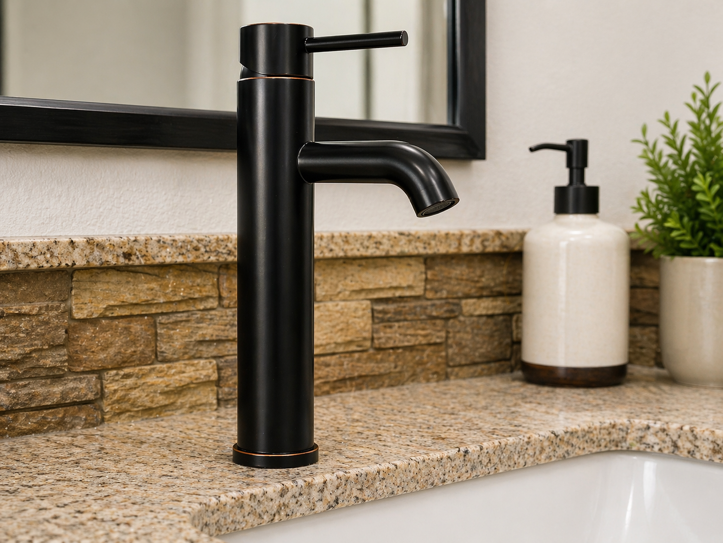 Matte Black Elite Bathroom Faucet, Single Hole [#422110]