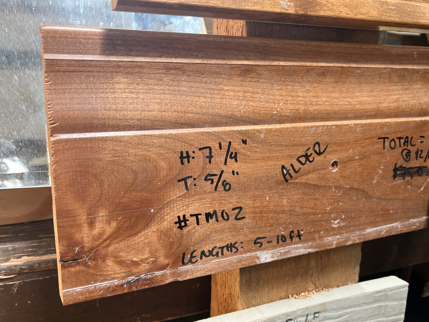 7 1/4" Alder Trim / Moulding – 5/8" Thick, Reclaimed Wood [902.01]