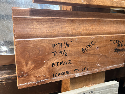 7 1/4" Alder Trim / Moulding – 5/8" Thick, Reclaimed Wood [902.01]