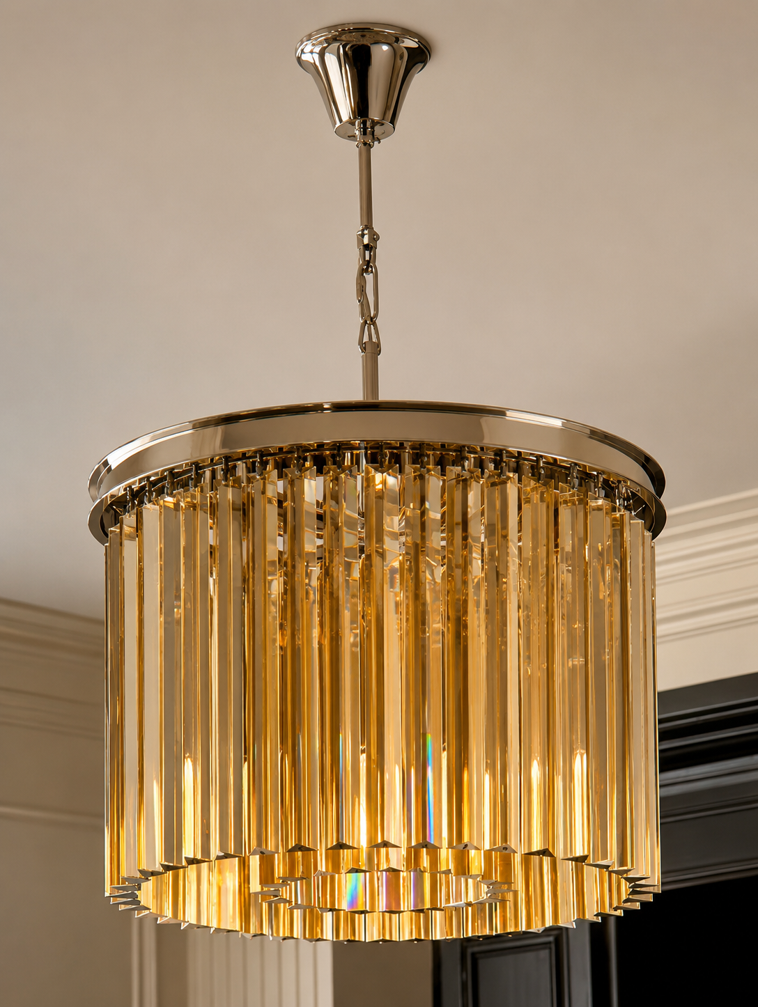 Modern Crystal Drum Chandelier [#SNCC.604.01]