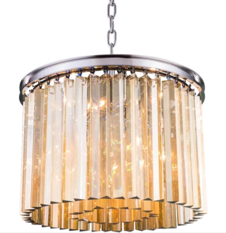 Modern Crystal Drum Chandelier [#SNCC.604.01]