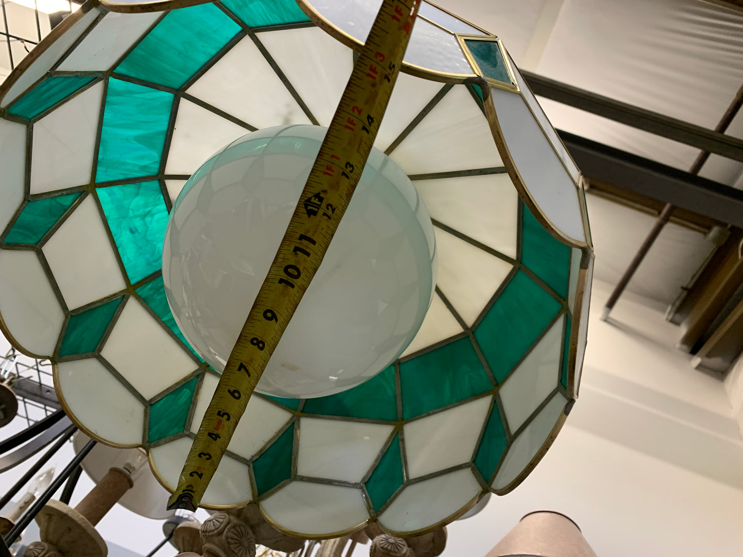 Vintage 70s Tiffany Style Chandelier [903.01]