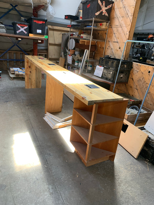 Beetle Kill Pine Counter – 11' x 18" x 36.5" with Power Access 803.02