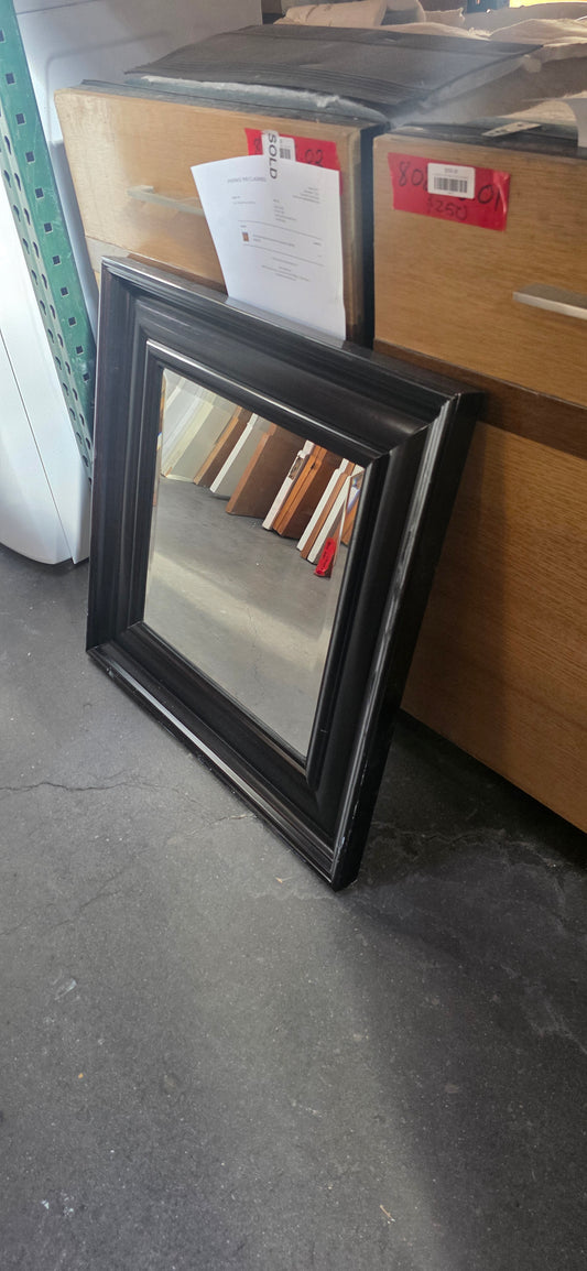 Black Framed Square Wall Mirror 20 x 20 [#117.04]