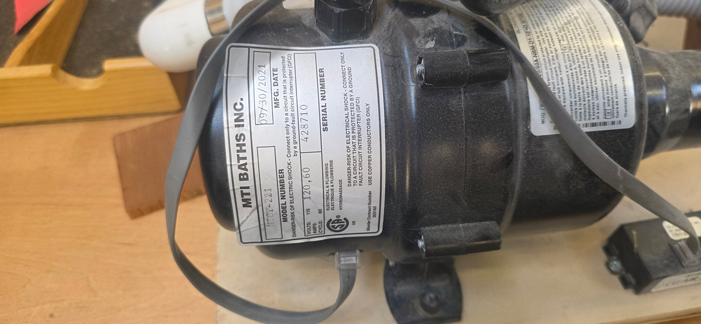 MTI Baths Whirlpool Pump Assembly With Plumbing [#131.03]