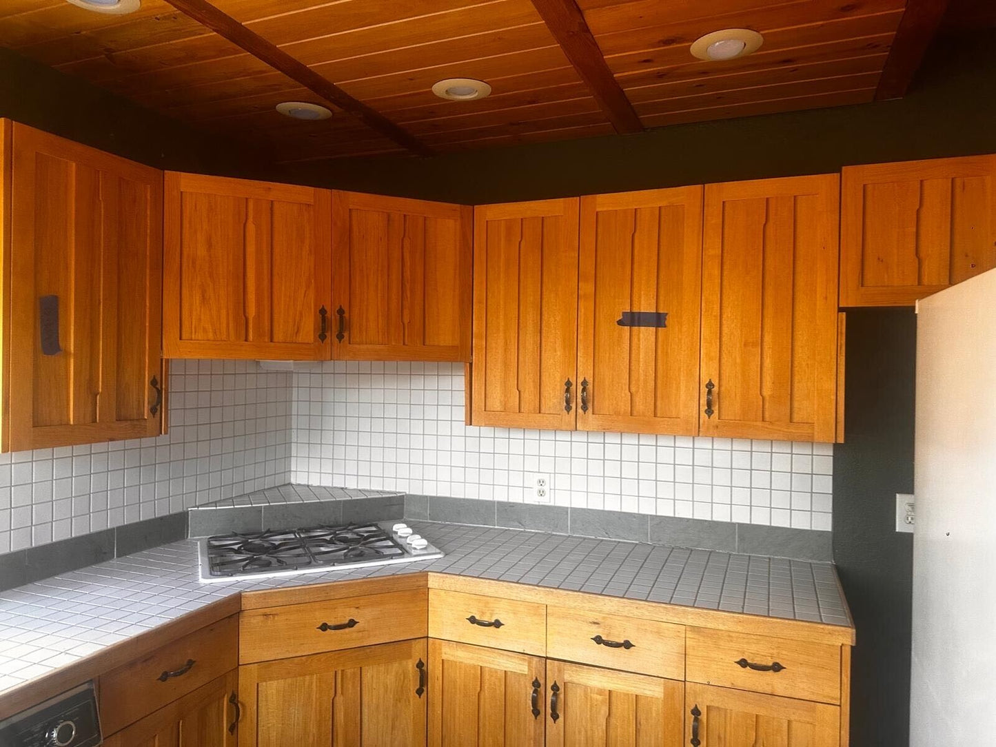 12ft Reclaimed Kitchen Cabinet Set, Blond Oak