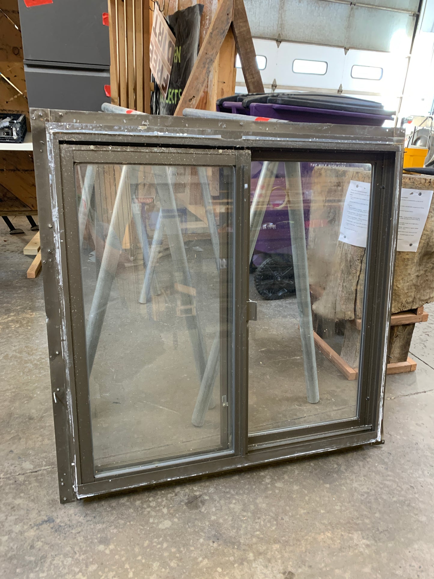 35 ½" x 35" Bronze Aluminum Sliding Window [71.03]