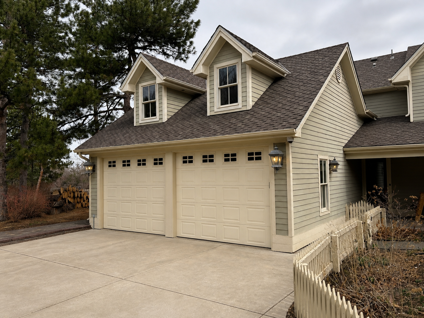 10ft x 8ft Overhead Garage Door, Insulated Steel Almond [#E505.04]