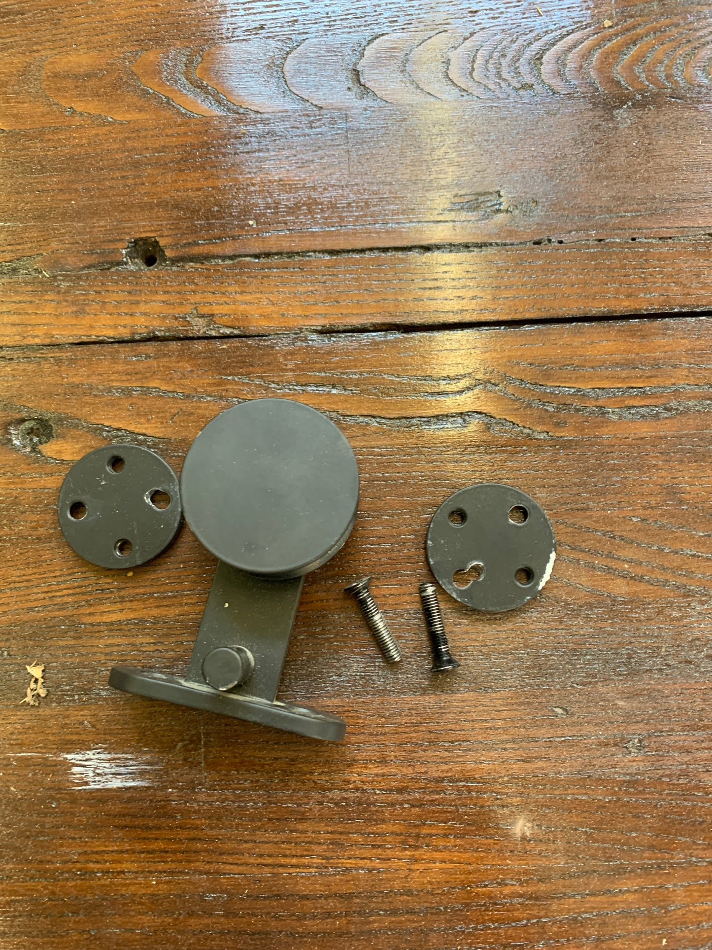 79" Matte Black Surface-Mount Door Rail – 3 Brackets, Handle Tab, Mounting Plates 707.05