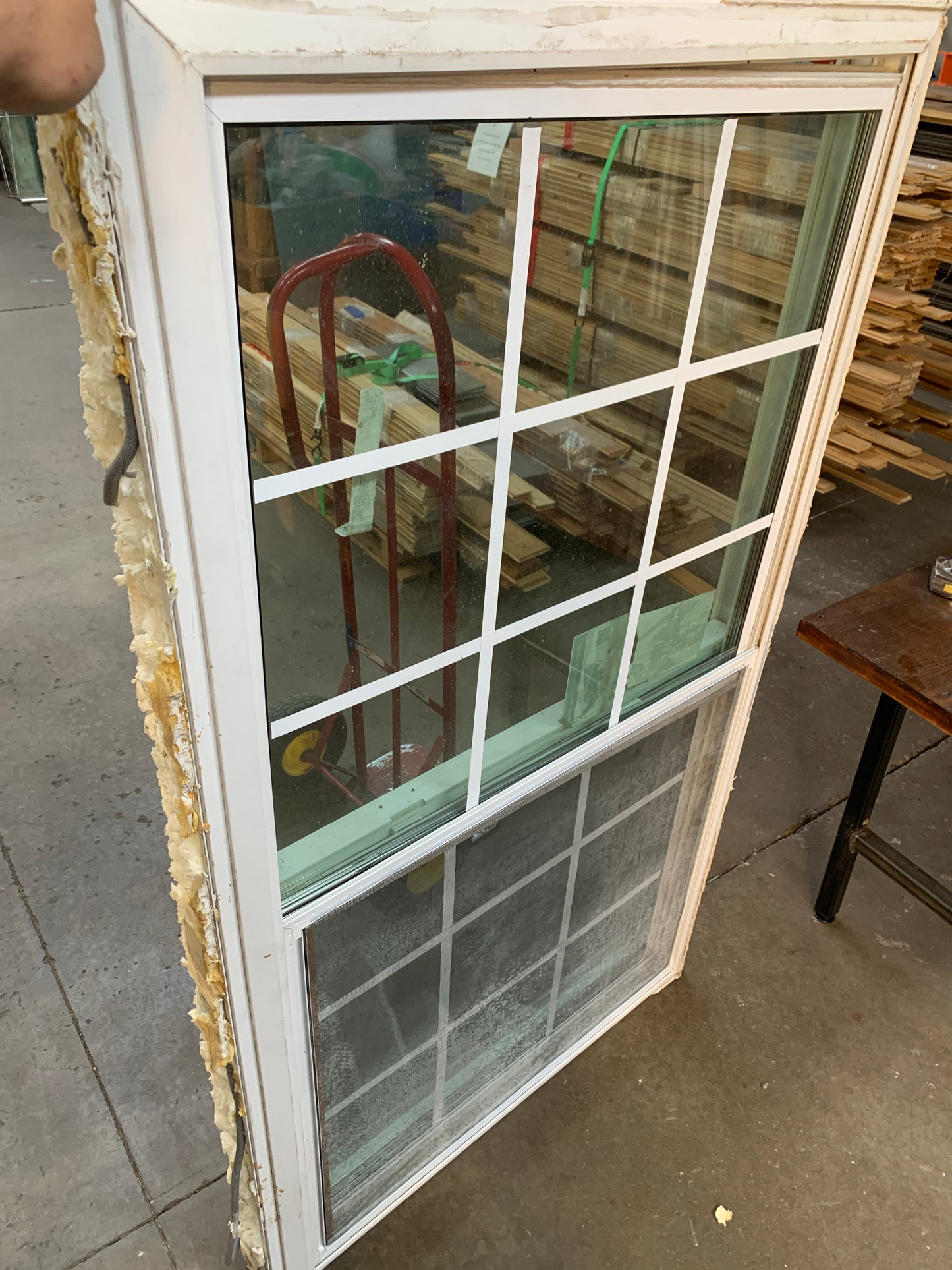 64.5" x 36.5" White Vinyl Double-Hung Window – Grids, Low-E Glass 722.01