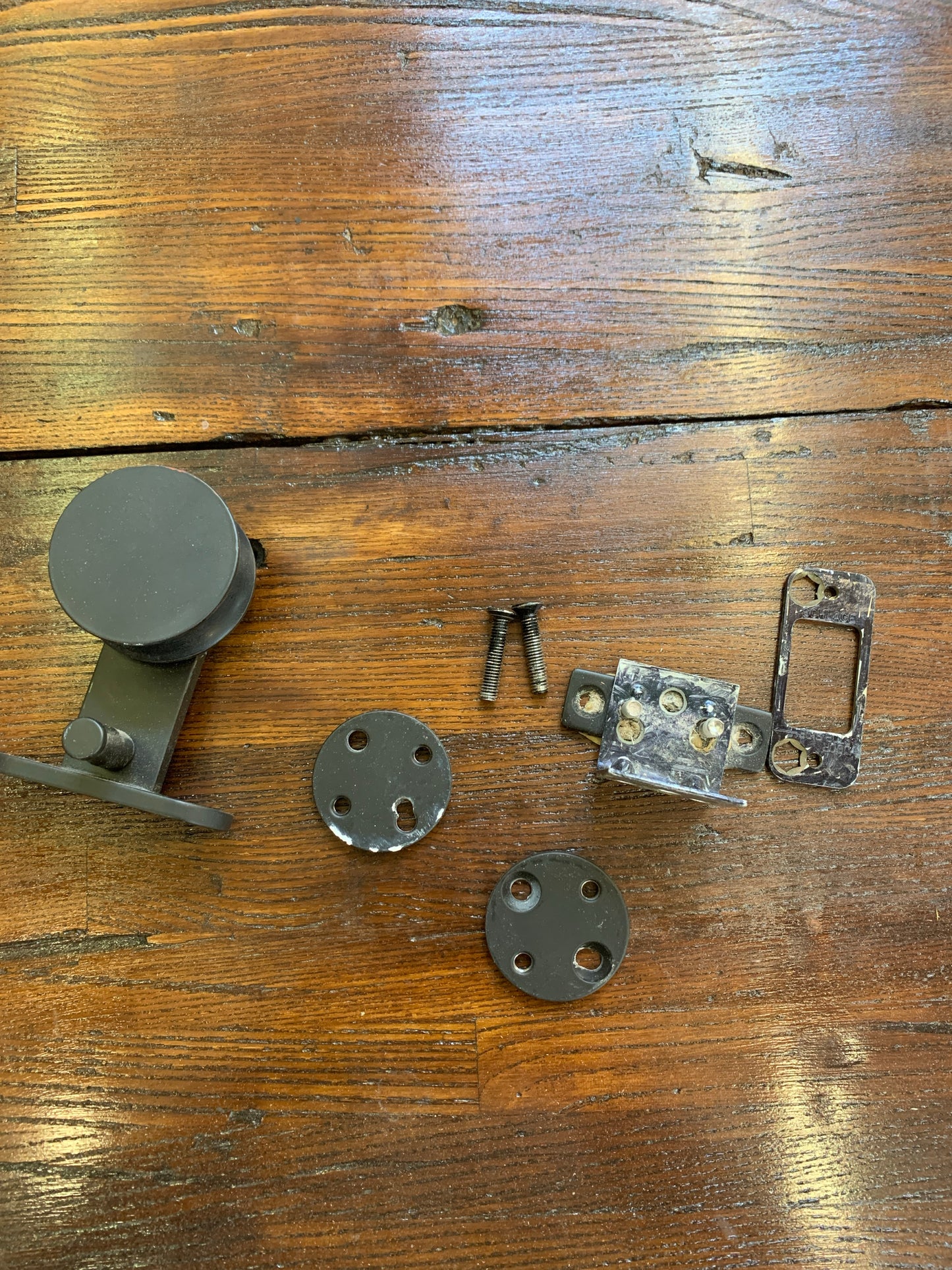 79" Matte Black Surface-Mount Door Rail – 3 Brackets, Handle Tab, Mounting Plates 707.05