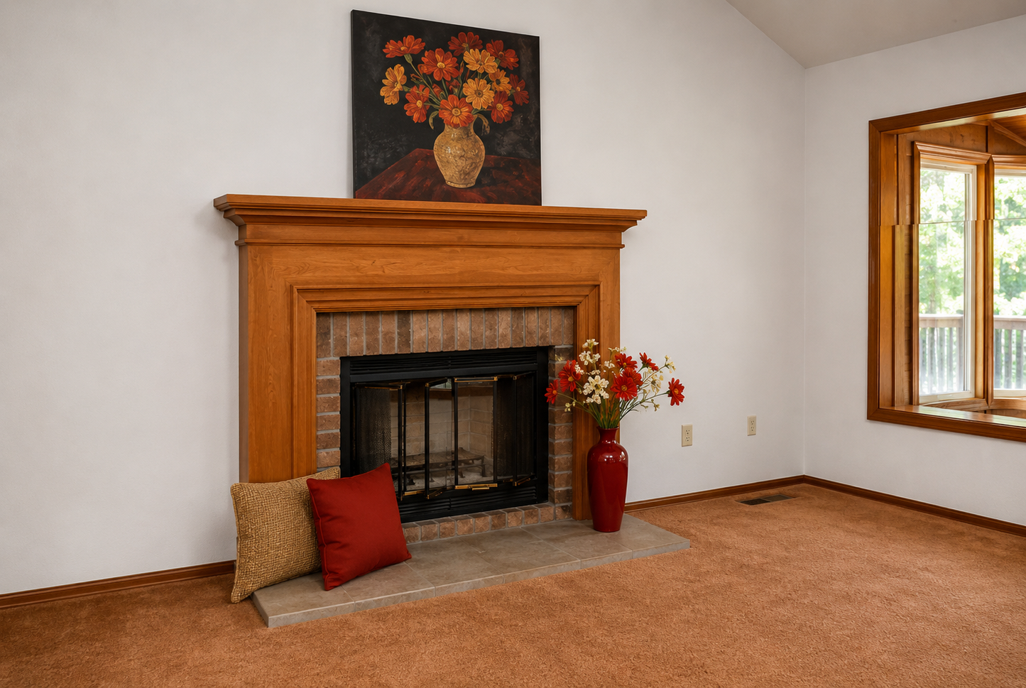 Traditional Wood Fireplace Mantel Surround [#E508.02]