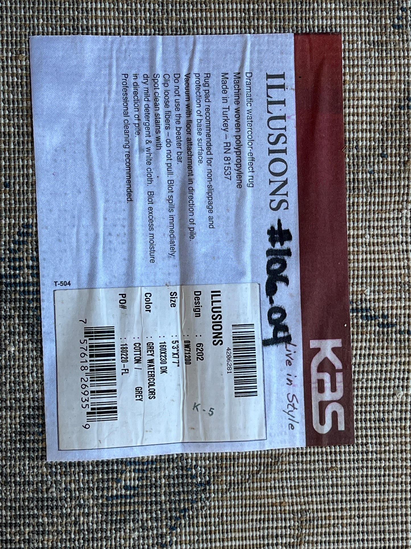 KES Illusions 5x7 Watercolor Area Rug [#E506.05]